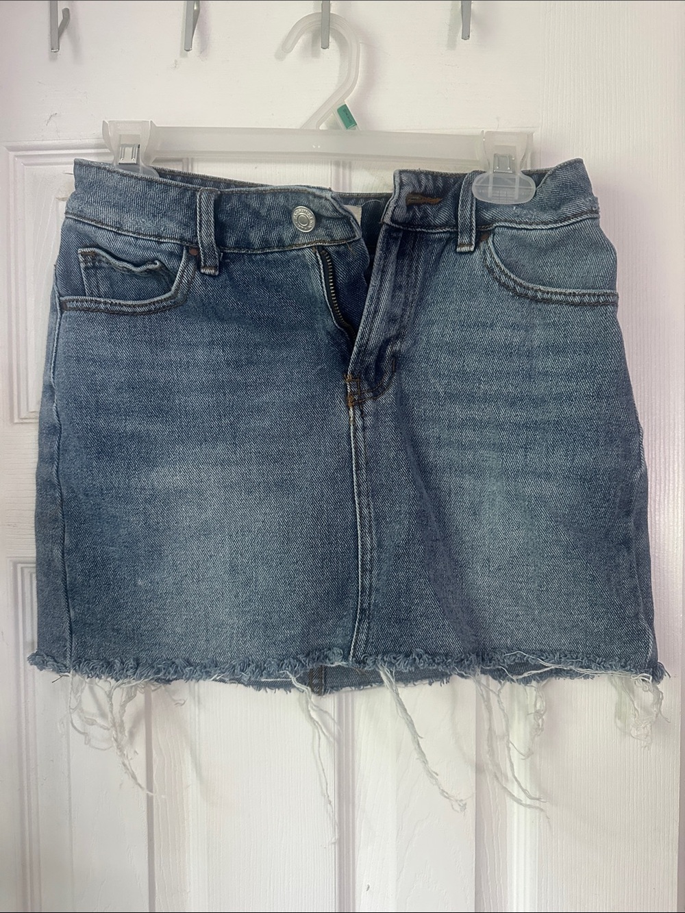 PacSun Distressed Blue Denim Mini Skirt
